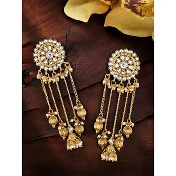 Aheli gold plated chandbali earrings for women & girl 1