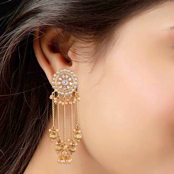Aheli gold plated chandbali earrings for women & girl 2