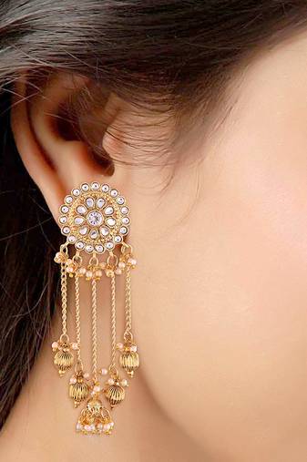 Aheli gold plated chandbali earrings for women & girl