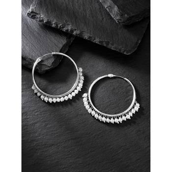 Aheli silver plated pearl big circle large round chandbali earring for women indian traditional jewellery 1