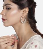 Aheli silver plated pearl big circle large round chandbali earring for women indian traditional jewellery