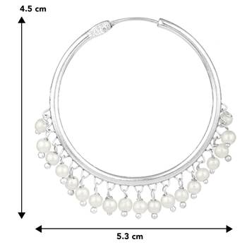 Aheli silver plated pearl big circle large round chandbali earring for women indian traditional jewellery 4