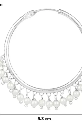 Aheli silver plated pearl big circle large round chandbali earring for women indian traditional jewellery