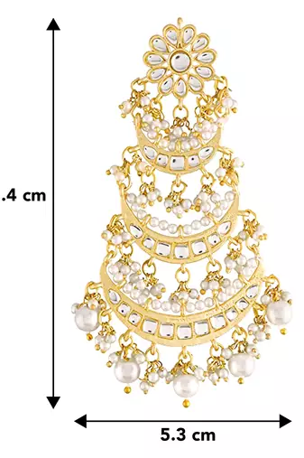 Aheli traditional gold plated kundan pearl long dangle earrings for women