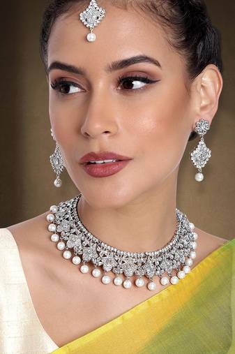 Aheli rajasthani necklace set with earrings & maang tikka for women