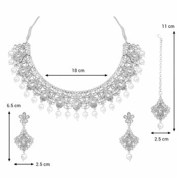 Aheli rajasthani necklace set with earrings & maang tikka for women 4