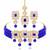 Aheli blue traditional choker necklace with earrings jewellery set for women