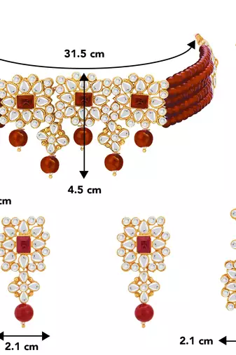Aheli adjustable choker necklace with earring maang tikka jewellery set for women