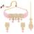 Aheli pink adjustable choker necklace with earring maang tikka jewellery set for womens