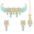 Aheli sky blue choker necklace with earring maang tikka jewellery set for women
