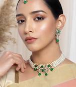 Aheli choker necklace with earring maang tikka jewellery set for women