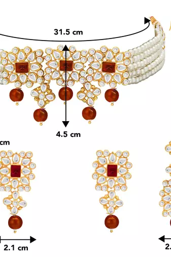 Aheli choker necklace with earring maang tikka jewellery set for women