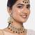 Aheli ethnic black traditional jewellery kundan choker necklace earring maang tikka set for women