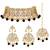 Aheli ethnic black traditional jewellery kundan choker necklace earring maang tikka set for women