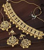 Aheli ethnic indian traditional jewellery kundan choker necklace earring maang tikka set jewellery for women