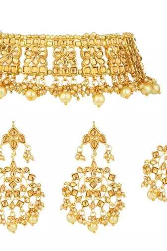Aheli ethnic indian traditional jewellery kundan choker necklace earring maang tikka set jewellery for women