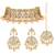 Aheli ethnic peach traditional jewellery kundan necklace earring mang tikka set for women