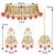 Aheli ethnic red traditional jewellery kundan choker necklace earring maang tikka set for women