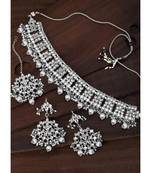 Aheli ethnic indian traditional jewellery kundan necklace earring mang tikka set for women