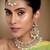 Aheli ethnic sky blue traditional jewellery kundan brass alloy necklace earring mang tikka set for women