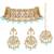 Aheli ethnic sky blue traditional jewellery kundan brass alloy necklace earring mang tikka set for women