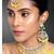 Aheli ethnic yellow traditional jewellery kundan necklace earring mang tikka set for women