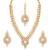 Aheli kundan studded jewellery set necklace with earrings & maang tikka for women