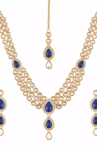 Aheli kundan studded traditional necklace jewellery set gift for women