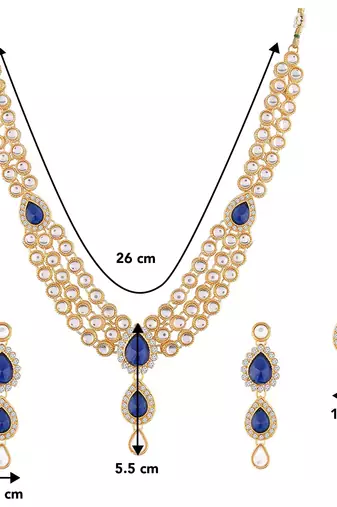 Aheli kundan studded traditional necklace jewellery set gift for women
