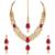 Aheli traditional rani pink kundan necklace earring maang tikka jewellery set for women