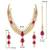 Aheli traditional rani pink kundan necklace earring maang tikka jewellery set for women