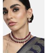 Aheli traditional kundan choker necklace earring maang tikka jewellery set for women