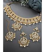 Aheli traditional kundan choker necklace earring & maang tikka set for women