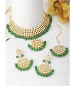 Aheli kundan choker necklace earring maang tikka traditional jewellery set for women