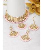 Aheli kundan choker necklace earring maang tikka traditional jewellery set for women