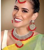 Aheli kundan choker necklace earring maang tikka traditional jewellery set for women