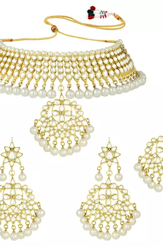 Aheli choker necklace earring maang tikka traditional jewellery set for women