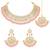 Aheli traditional kundan peach choker necklace with earring maang tikka jewellery set for women