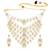 Aheli traditional kundan pearl floral layered long necklace with earring jewellery set for women