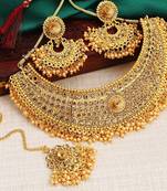 Aheli wedding necklace set with earring & maang tikka for women