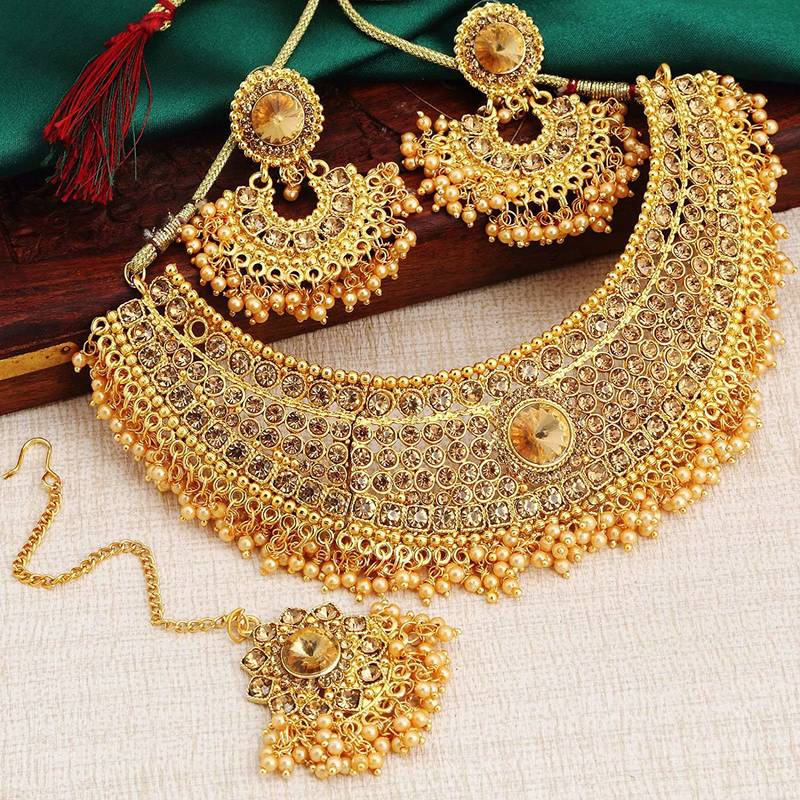 Aheli wedding necklace set with earring & maang tikka for women