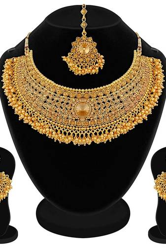 Aheli wedding necklace set with earring & maang tikka for women