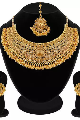 Aheli wedding necklace set with earring & maang tikka for women