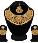 Aheli wedding necklace set with earring & maang tikka for women