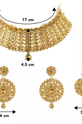 Aheli choker necklace with earring & maang tikka set for women