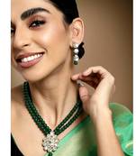 Aheli kundan faux pearl long necklace earring set for women girls indian traditional jewellery wedding