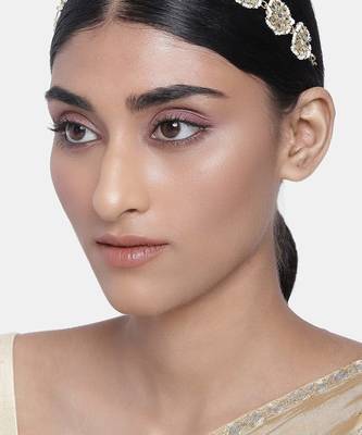 Aheli traditional floral kundan pearl studded rajasthani sheeshpatti sheeshphool mathapatti for women 1