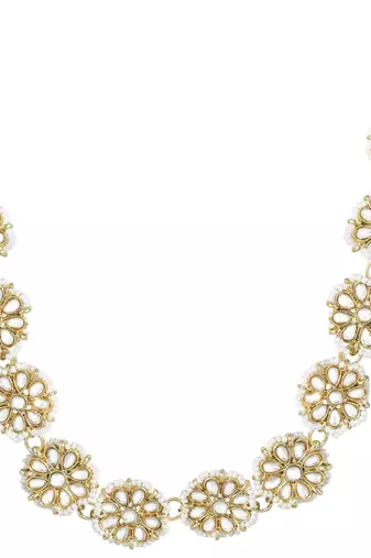 Aheli traditional floral kundan pearl studded rajasthani sheeshpatti sheeshphool mathapatti for women
