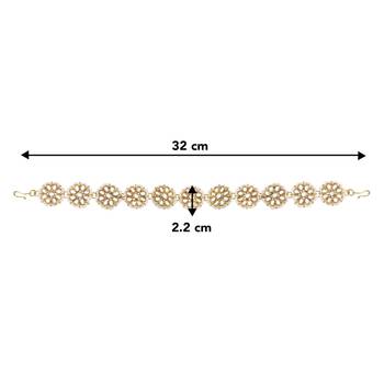 Aheli traditional floral kundan pearl studded rajasthani sheeshpatti sheeshphool mathapatti for women 4
