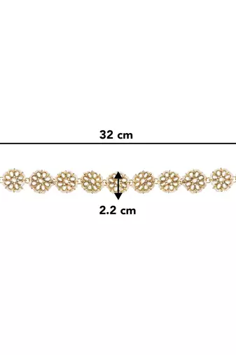 Aheli traditional floral kundan pearl studded rajasthani sheeshpatti sheeshphool mathapatti for women